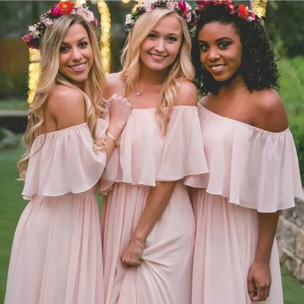 A-line/Princess off the shoulder sleeveless dress